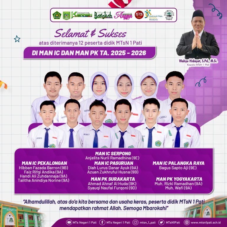 Catat Sejarah Baru, 12 Siswa MTsN 1 Pati Lolos SNPDB 2025