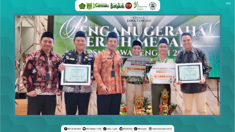 Borong Medali OSMA Jateng 2026, MTsN 1 Pati Terima Penghargaan Kakanwil Kemenag