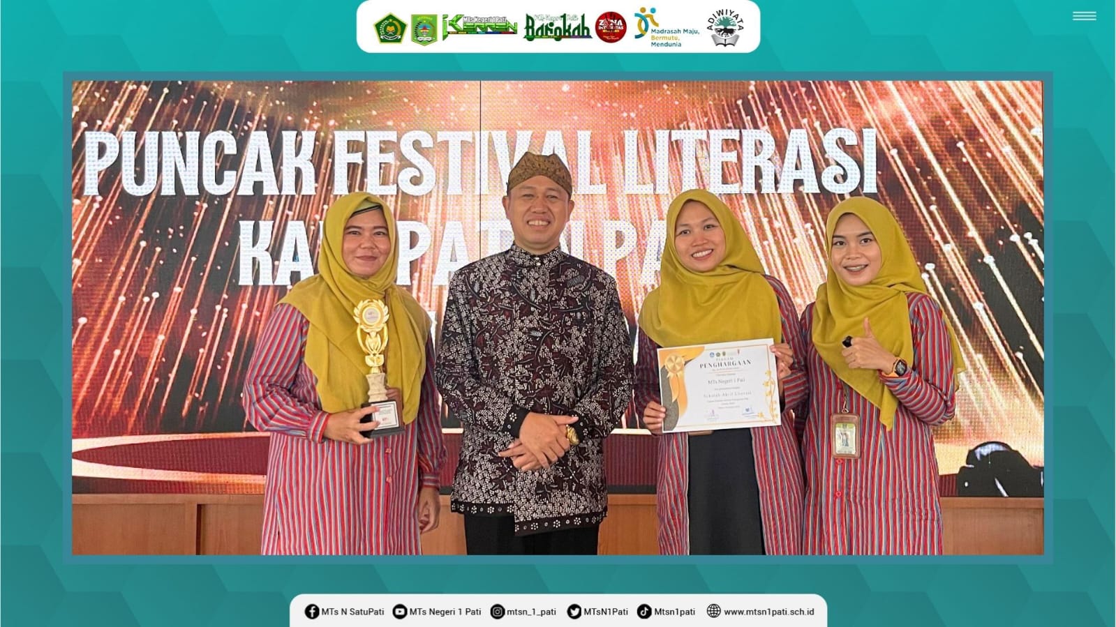 MTsN 1 Pati Kembali Raih Predikat Sekolah Aktif Literasi